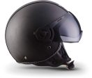 Moto H44 - Leather black - Casco Cuero Moto Demi-Jet con Visera Vespa Scooter Piloto Jet negro - M (57-58cm) Reacondicionado on Sale