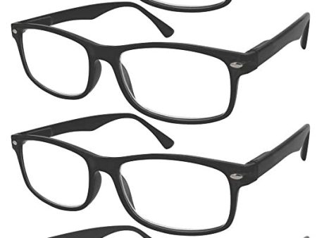 Tboc Gafas de Lectura Presbicia Vista Cansada - (Pack 4 Unidades) Graduadas +3.00 Dioptrías Montura de Pasta Marrón Diseño Moda Hombre Mujer Unisex Lentes de Aumento Leer Ver Cerca Embalaje Deteriorado For Cheap