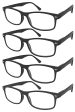 Tboc Gafas de Lectura Presbicia Vista Cansada - (Pack 4 Unidades) Graduadas +3.00 Dioptrías Montura de Pasta Marrón Diseño Moda Hombre Mujer Unisex Lentes de Aumento Leer Ver Cerca Embalaje Deteriorado For Cheap