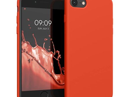 Kwmobile Carcasa Compatible con Apple iPhone SE (2022)   SE (2020)   8 7 - Funda de Silicona para móvil - Cover Trasero en Rojo Tomate Embalaje Deteriorado For Discount