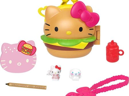 Hello Kitty Cofre con forma de hamburguesa con muñecos y accesorios de juguete (Mattel GVB28) Embalaje Deteriorado Online Hot Sale