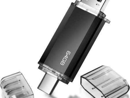 Bifrost Tipo C Pendrive 64GB - Memoria USB 2 en 1 OTG para PC, Tabletas, Macbook, Smartphones USB-C (Huawei, Xiaomi, Oneplus) - Portátil y de Alta Capacidad - Color Negro Reacondicionado For Discount