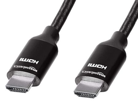 Amazon Basics - Cable HDMI trenzado de alta velocidad, negro, de 1, 8 metros Embalaje Deteriorado Online Sale