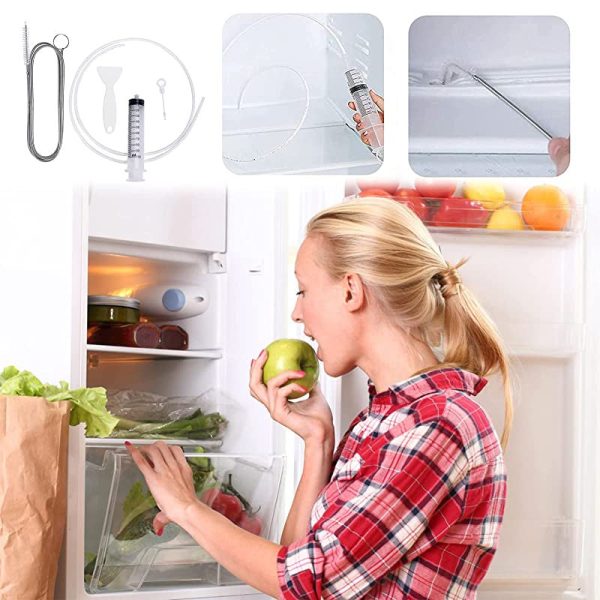 10Pcs Herramientas de Limpieza de Refrigeradores, Kit de Limpieza del Orificio de Drenaje del Refrigerador, Reutilizable Refrigerador Drenaje Agujero Removedor para Hogar Refrigeradores Embalaje Deteriorado Cheap