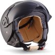 Moto H44 - Leather black - Casco Cuero Moto Demi-Jet con Visera Vespa Scooter Piloto Jet negro - M (57-58cm) Reacondicionado on Sale