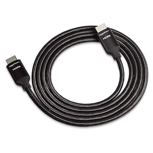 Amazon Basics - Cable HDMI trenzado de alta velocidad, negro, de 1, 8 metros Embalaje Deteriorado Online Sale