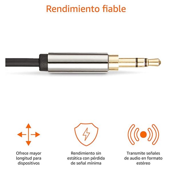 Cable de Audio Estéreo Amazon Basics - Conector Macho 3.5mm a Conector Macho 3.5mm - 1.2m de Largo Reacondicionado For Cheap